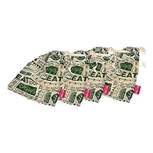 GOLI SODA: Go Green Reusable Cotton Produce Big Bags For Storage - Big Pack of 4