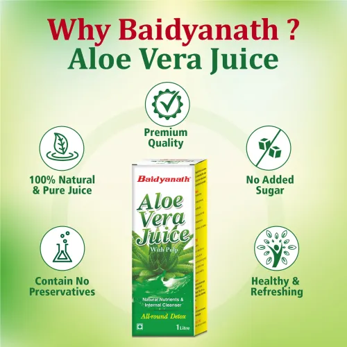 Baidyanath: Aloe Vera Juice - All Natural tonic for Immunity |Better digestion and Glowing skin- 1L