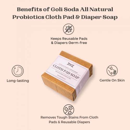 GOLI SODA: All Natural Probiotics Cloth Pad Diaper Soap Soap - 90gm (Pack Of 2)