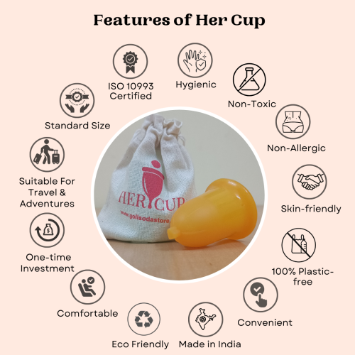 GOLI SODA: Her Cup Reusable Menstrual Cup for Women - Yellow