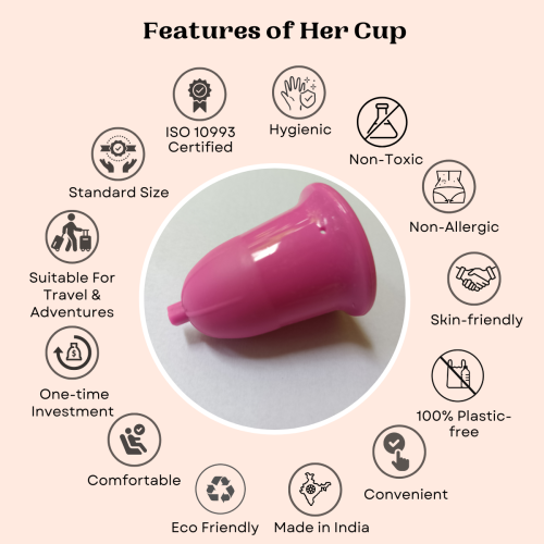 GOLI SODA: Her Cup Reusable Menstrual Cup for Women - Fushia