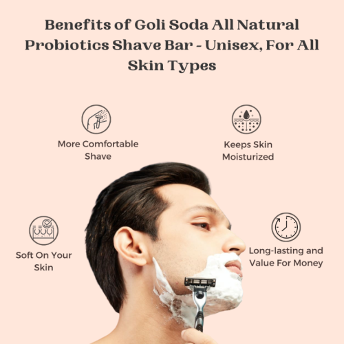 GOLI SODA: All Natural Probiotics Shave Bar - 90gm GOLI SODA: All Natural Probiotics Shave Bar - 90gm