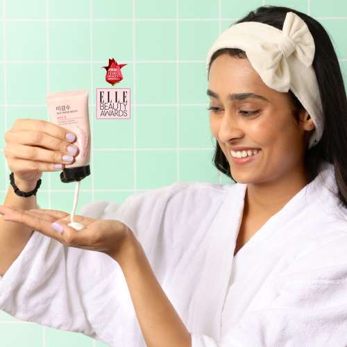 The Face Shop: Rice Water Bright Foaming Cleanser & Bow Velvet Headband Combo