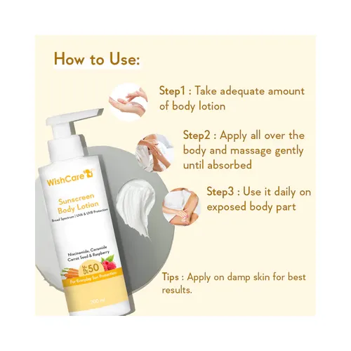 WishCare: SPF50 Sunscreen Body Lotion - 200ml