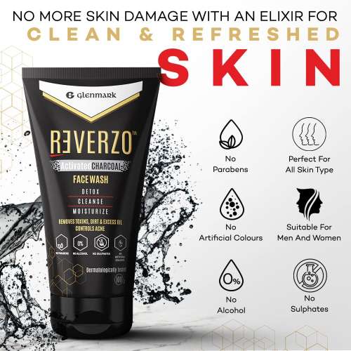 Reverzo: Activated Charcoal Face Wash - 100 ml