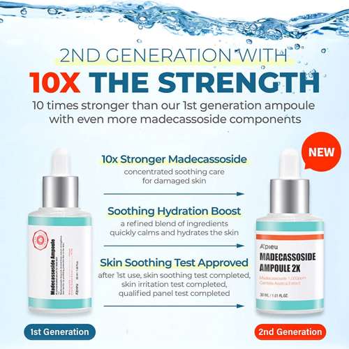 Apieu: Madecassoside Ampoule 2X | Korean Skincare | Healthy Glow | Hydration | 30ml