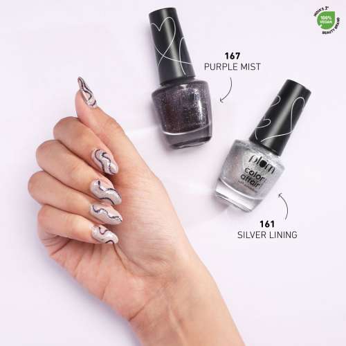 Plum: Color Affair Nail Polish All That Glitters Collection 3D Finish With Pearls & Glitters Emerald Sheen - 168 - 11ml