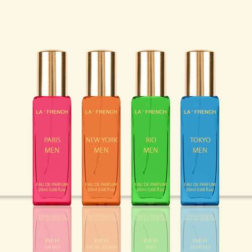 La' French: Luxury Perfumes Gift Set City of Dream - Rio, Tokyo, New York, Paris) Men Perfumes - Pack of 4 - 20ml Each