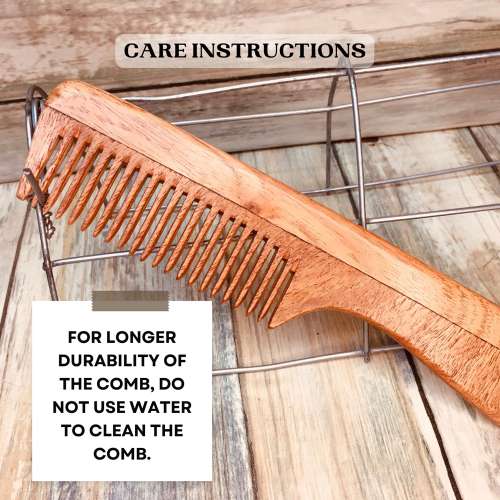 GOLI SODA: Goli Soda Neem Wood Comb Wide Tooth with Handle - 35gm
