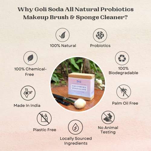 GOLI SODA: Goli Soda All Natural Probiotics Make Up Brush & Sponge Cleaner - 90gm Pack Of 2
