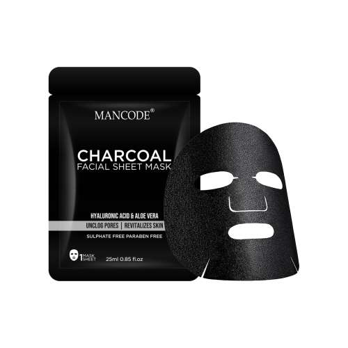 Mancode: Charcoal Face Sheet Mask - Pack of 2 (25ml each)