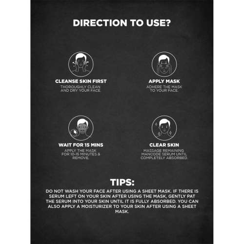 Mancode: Charcoal Face Sheet Mask - Pack of 3 (25ml each)