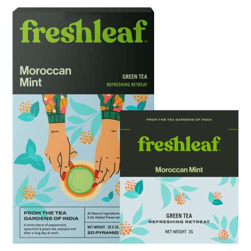 FRESHLEAF: Mint Green Tea - 40 Tea Bags ( Pack of 2 )