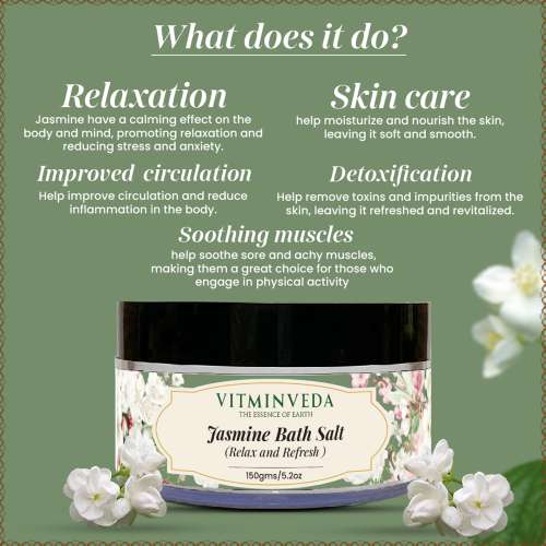 VITMINVEDA: Natural Jasmine Bath Salt - 150 gm