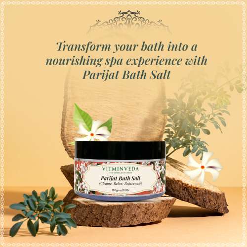 VITMINVEDA: Natural Parijat Bath Salt - 150 gm
