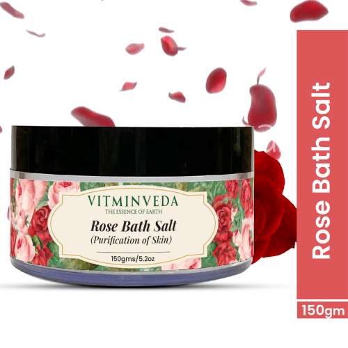 VITMINVEDA: Natural Rose Bath Salt - 150 gm