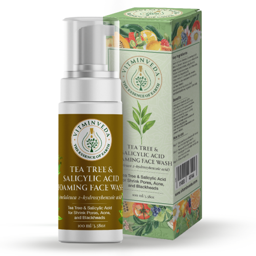 VITMINVEDA: Natural Tea Tree & Salicylic Acid Foaming Face Wash - 100 ml