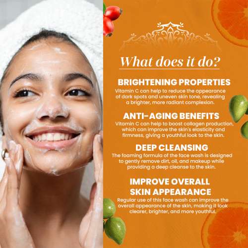 VITMINVEDA: Natural Vitamin C & B3 Foaming Face Wash - 100 ml