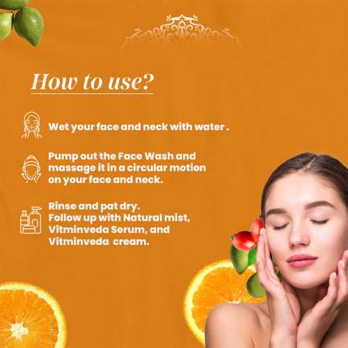 VITMINVEDA: Natural Vitamin C & B3 Foaming Face Wash - 100 ml