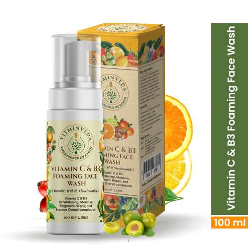 VITMINVEDA: Natural Vitamin C & B3 Foaming Face Wash - 100 ml