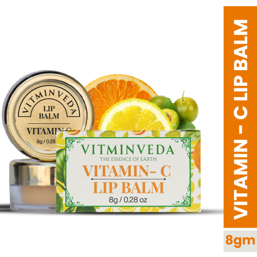 VITMINVEDA: Natural Orange Vitamin C Lip Balm - 8 gm