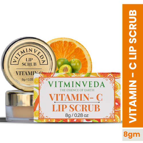 VITMINVEDA: Natural Orange Vitamin C Lip Scrub - 8 gm