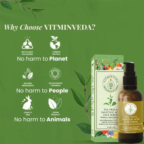 VITMINVEDA: Tea Tree & Salicylic Acid Face Serum for Acne - 30 ml
