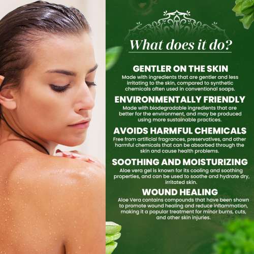 VITMINVEDA: Aloe Vera & Basil Herbal Soap Bar - 125 gm