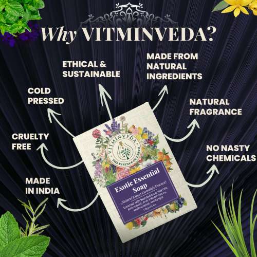 VITMINVEDA: Exotic Essentials Essence Herbal Soap Bar - 125 gm