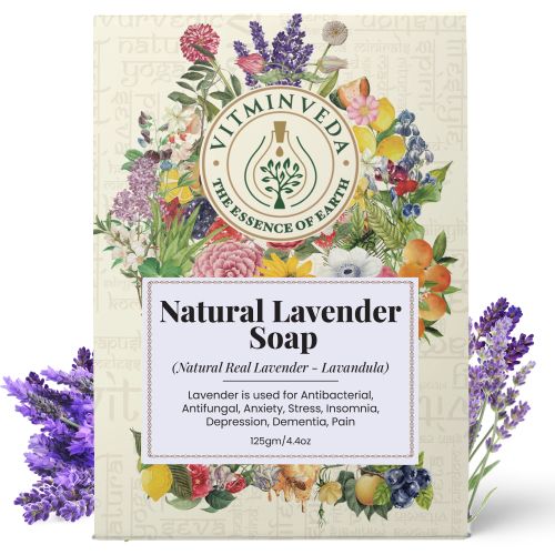 VITMINVEDA: Real Lavender Herbal Soap Bar - 125 gm