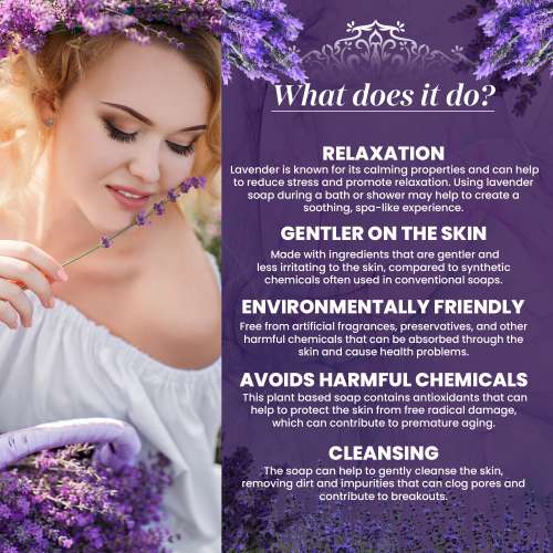VITMINVEDA: Real Lavender Herbal Soap Bar - 125 gm