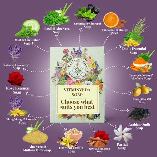VITMINVEDA: Real Lavender Herbal Soap Bar - 125 gm