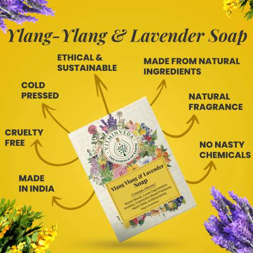 VITMINVEDA: Ylang Ylang Herbal Soap Bar - 125 gm