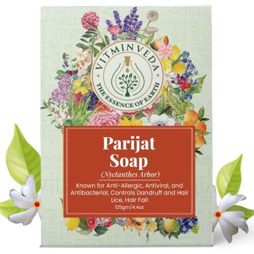 VITMINVEDA: Natural Parijat Herbal Soap Bar - 125 gm