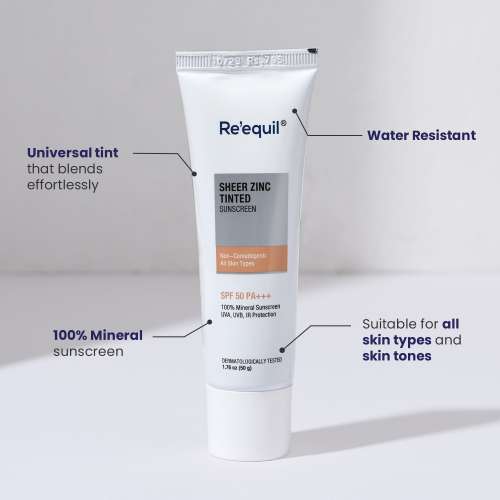 Reequil: Sheer Zinc Tinted Mineral Sunscreen SPF 50 PA+++ - 50gm