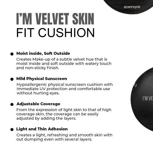 Suntique: I'M Velvet Skin Fit Cushion SPF50+ PA++++ - 12gm