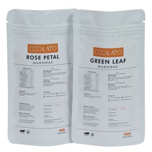 CCOLATO: Rose Petal Mukhwas & Green Leaf Mukhwas - 100gm each