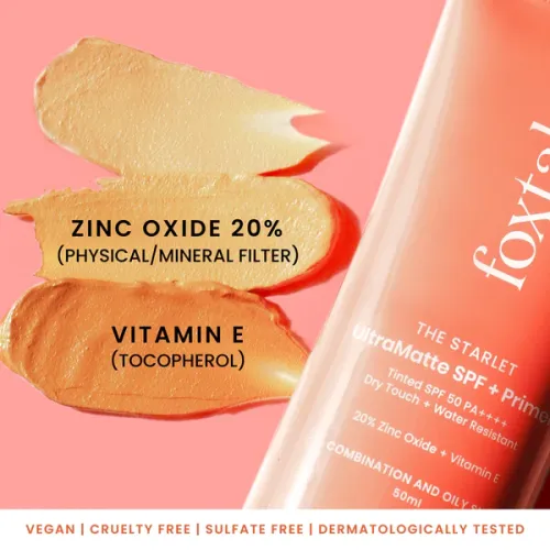 Foxtale: Ultra Matte SPF 50 PA++++ & Primer - Medium - 50ml Foxtale: Ultra Matte SPF 50 PA++++ & Primer - Medium - 50ml