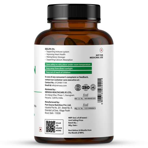 Nirvasa: Vitamin D3 + K2 Tablets - 60 Tablets Nirvasa: Vitamin D3 + K2 Tablets - 60 Tablets