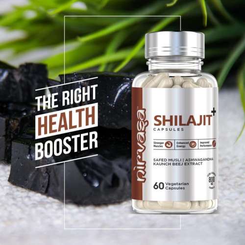 Nirvasa: Pure Shilajit Capsules with Safed Musli - Ashwagandha & Kaunch Beej - 60 Capsules