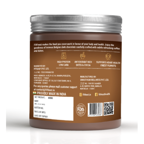 FitFeast: Belgian Chocolate Peanut Butter - 400gm