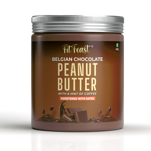 FitFeast: Belgian Chocolate Peanut Butter & White Chocolate Peanut Butter Combo - 400gm Each