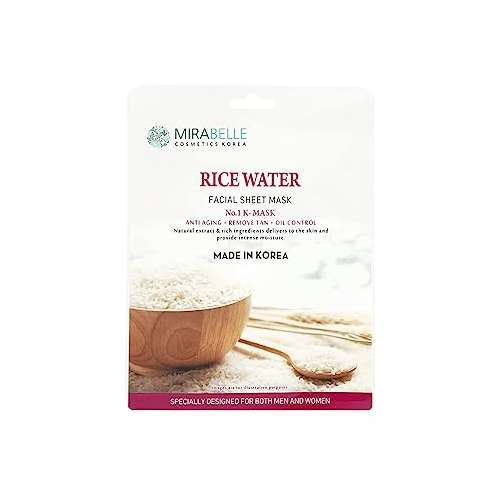 Mirabelle: Rice Water Facial Sheet Mask - 25ml