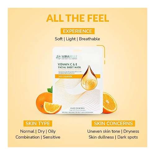 Mirabelle: Vitamin C & E Facial Sheet Mask - 25ml