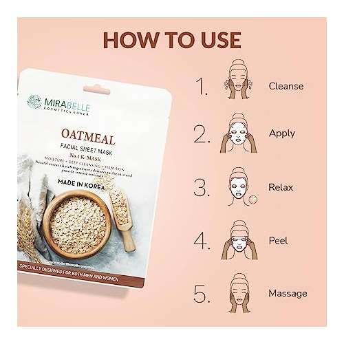 Mirabelle: Oatmeal Facial Sheet Mask - 25ml