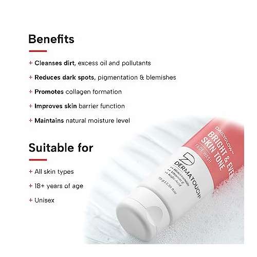 Dermatouch: Dailyglow Bright & Even Skin Tone Face Wash - 70gm