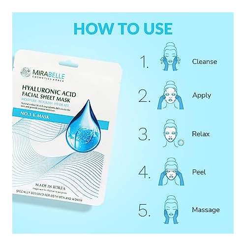 Mirabelle: Hyaluronic Acid Facial Sheet Mask - 25ml