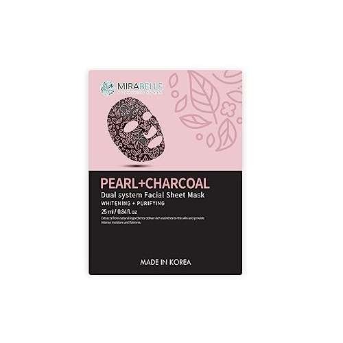 Mirabelle: Pearl + Charcoal Dual System Facial Sheet Mask - 25ml