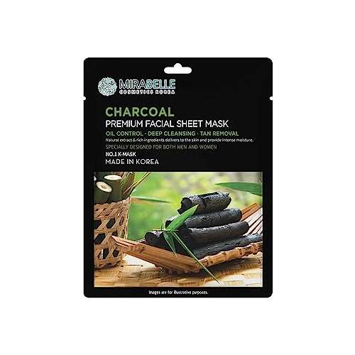 Mirabelle: Charcoal Premium Facial Sheet Mask - 25ml