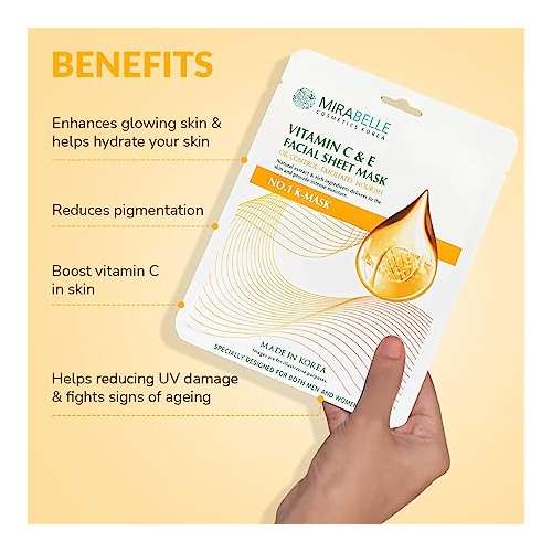 Mirabelle: Vitamin C & E Facial Sheet Mask - 25ml
